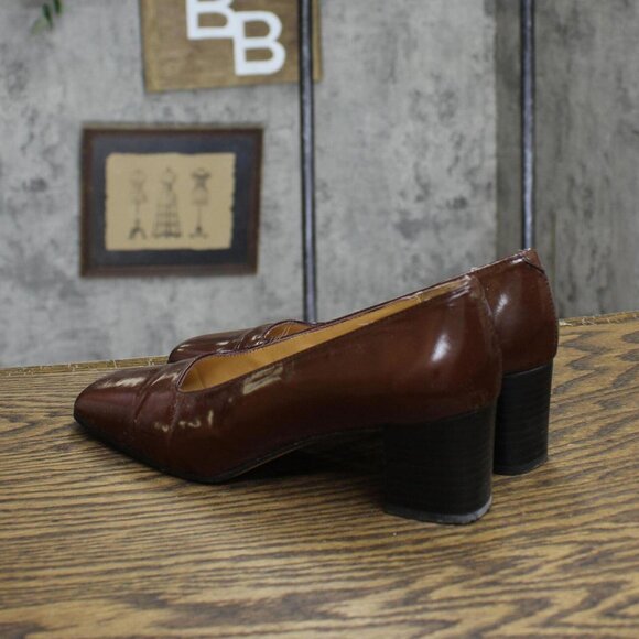 Sacha Too Womens Vintage Block Heels 1673edcfa1f5d1 Brown 6B - Picture 2 of 7